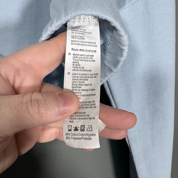 Refuge Athletics Women's Pale Blue Crop 3/4 Zip Sweatshirt - Small - Athleisure - Picture 5 of 6